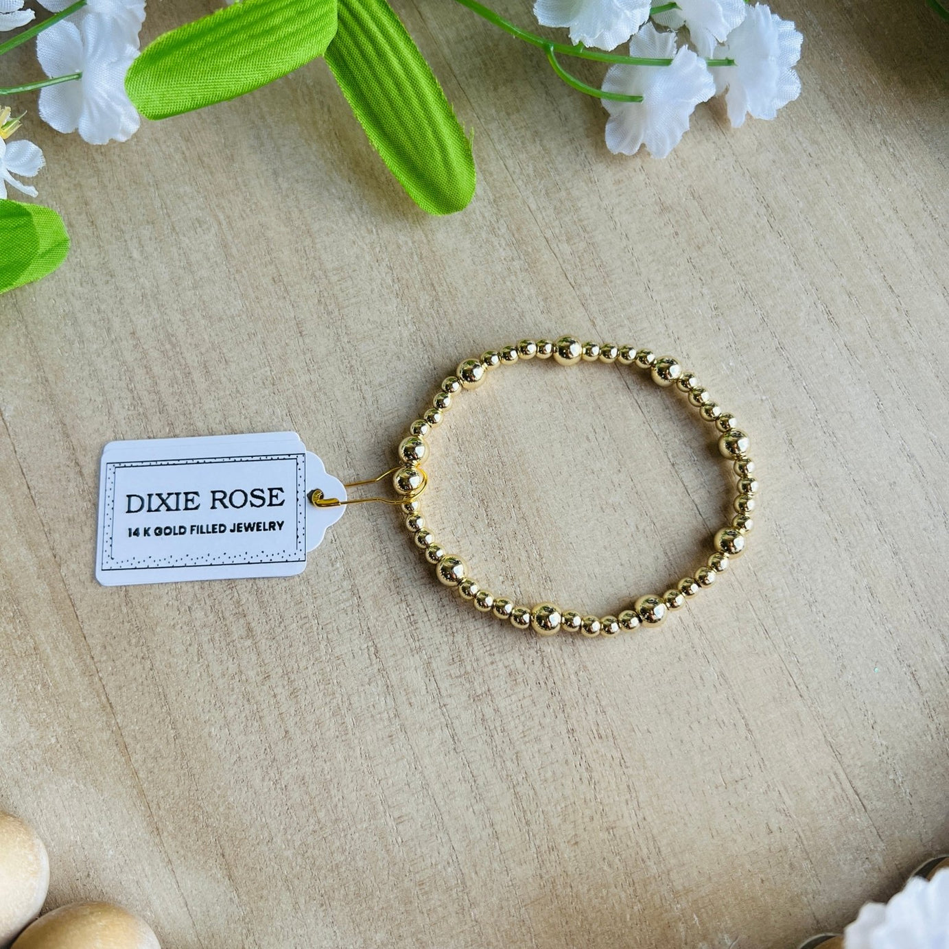 14K Gold Filled 4 & 6MM Bracelet - Dixie Rose