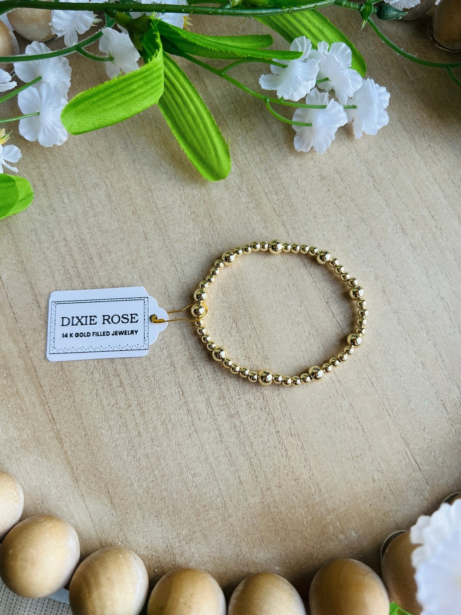 14K Gold Filled 4 & 6MM Bracelet - Dixie Rose