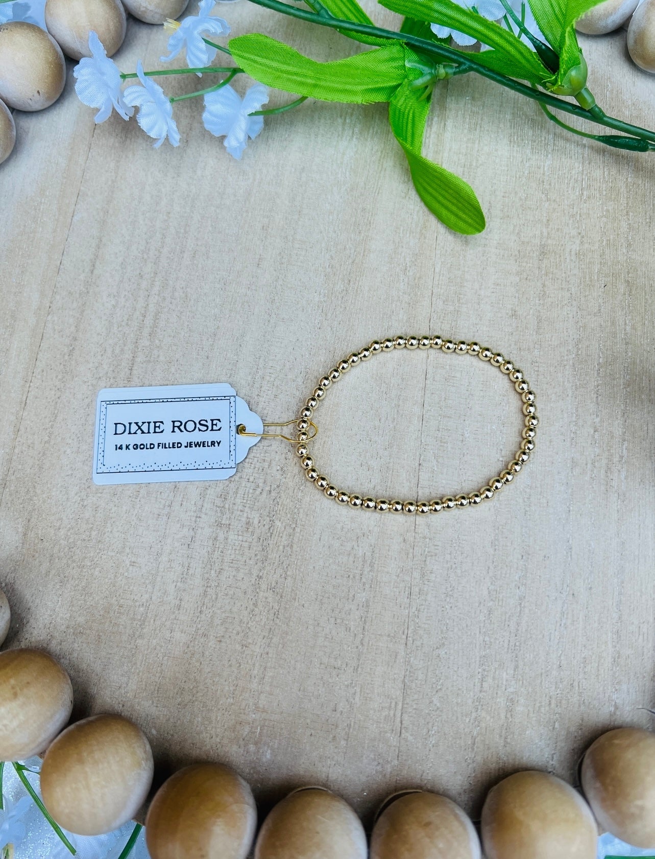 14K Gold Filled 4MM Bracelet - Dixie Rose
