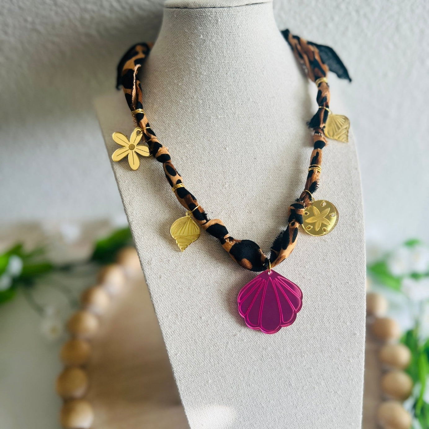 Coastal Babe Bandana Charm Necklace - Dixie Rose