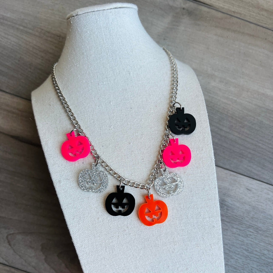 Jack - O - Lantern Charm Necklace - Dixie Rose