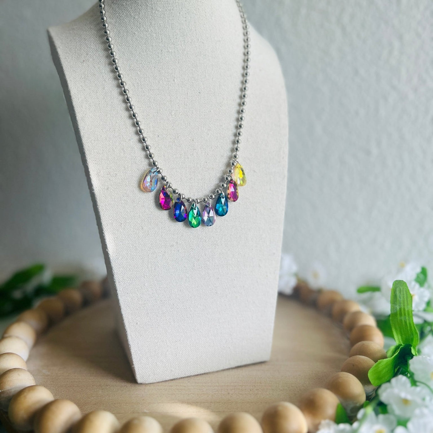 Jewel Charm Ball Chain Necklace - Dixie Rose