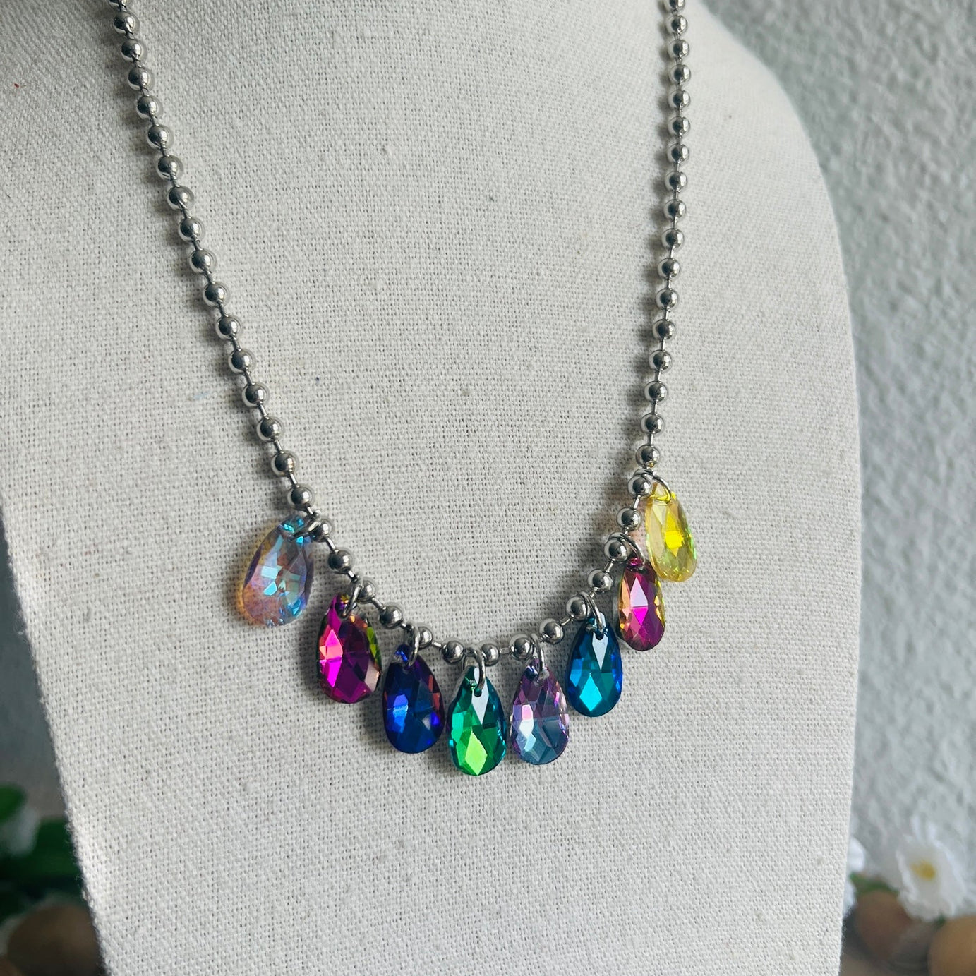 Jewel Charm Ball Chain Necklace - Dixie Rose