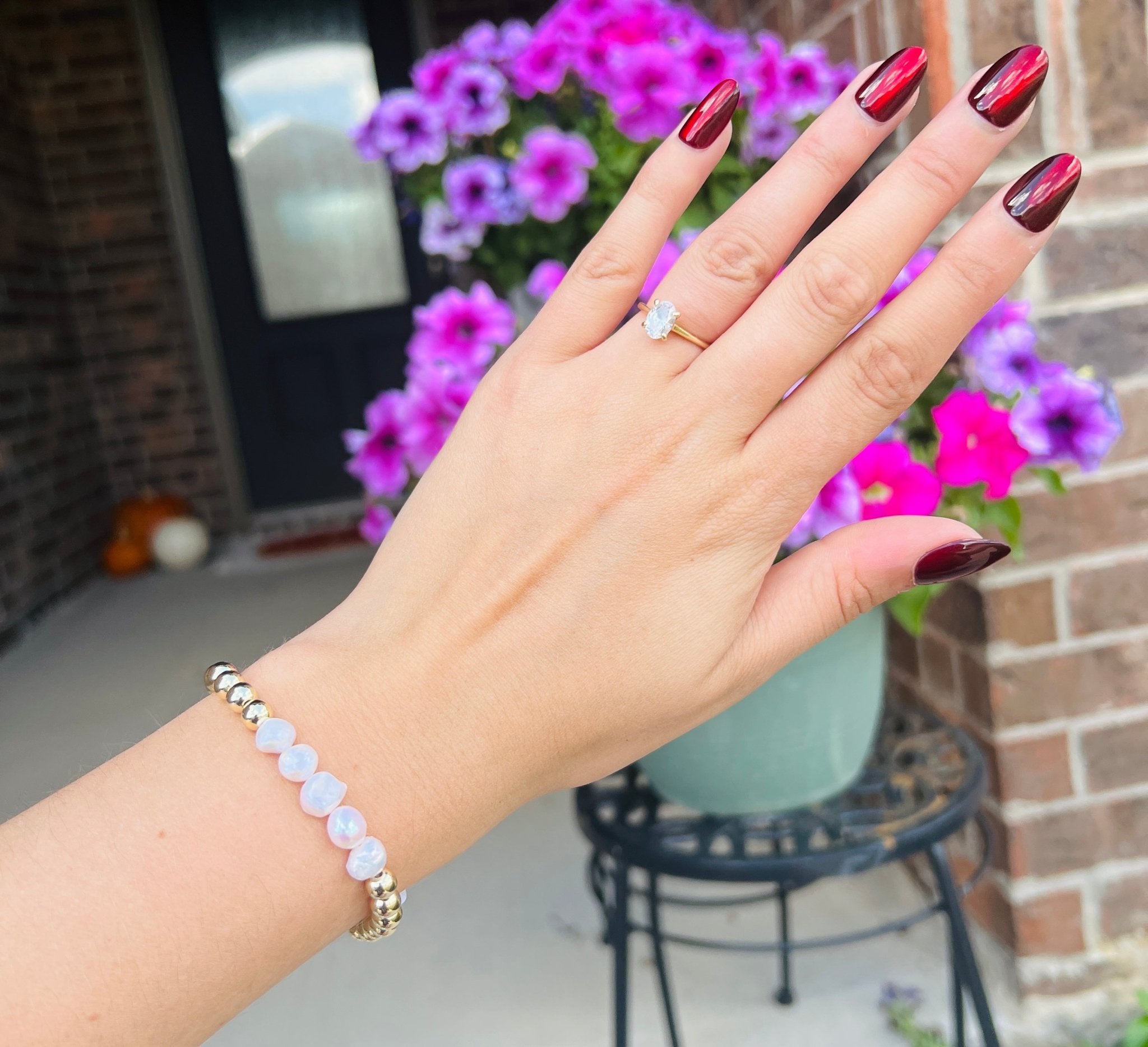 Olivia Pearl Gold Bracelet - Dixie Rose