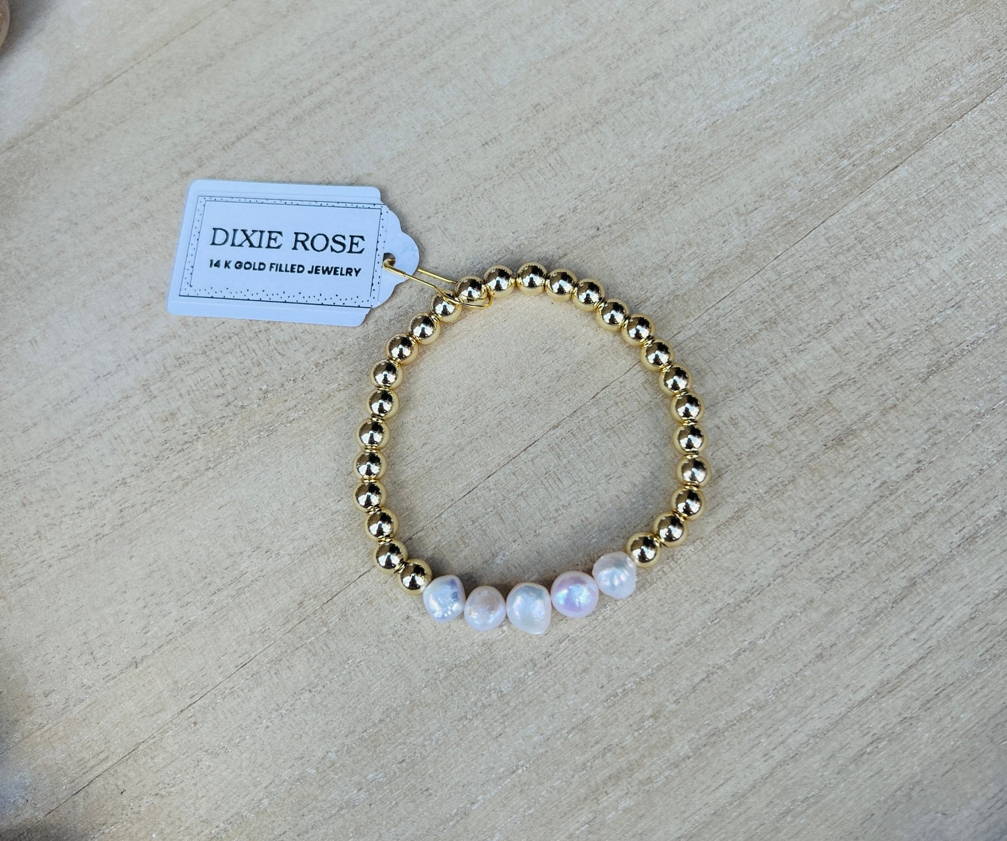 Olivia Pearl Gold Bracelet - Dixie Rose