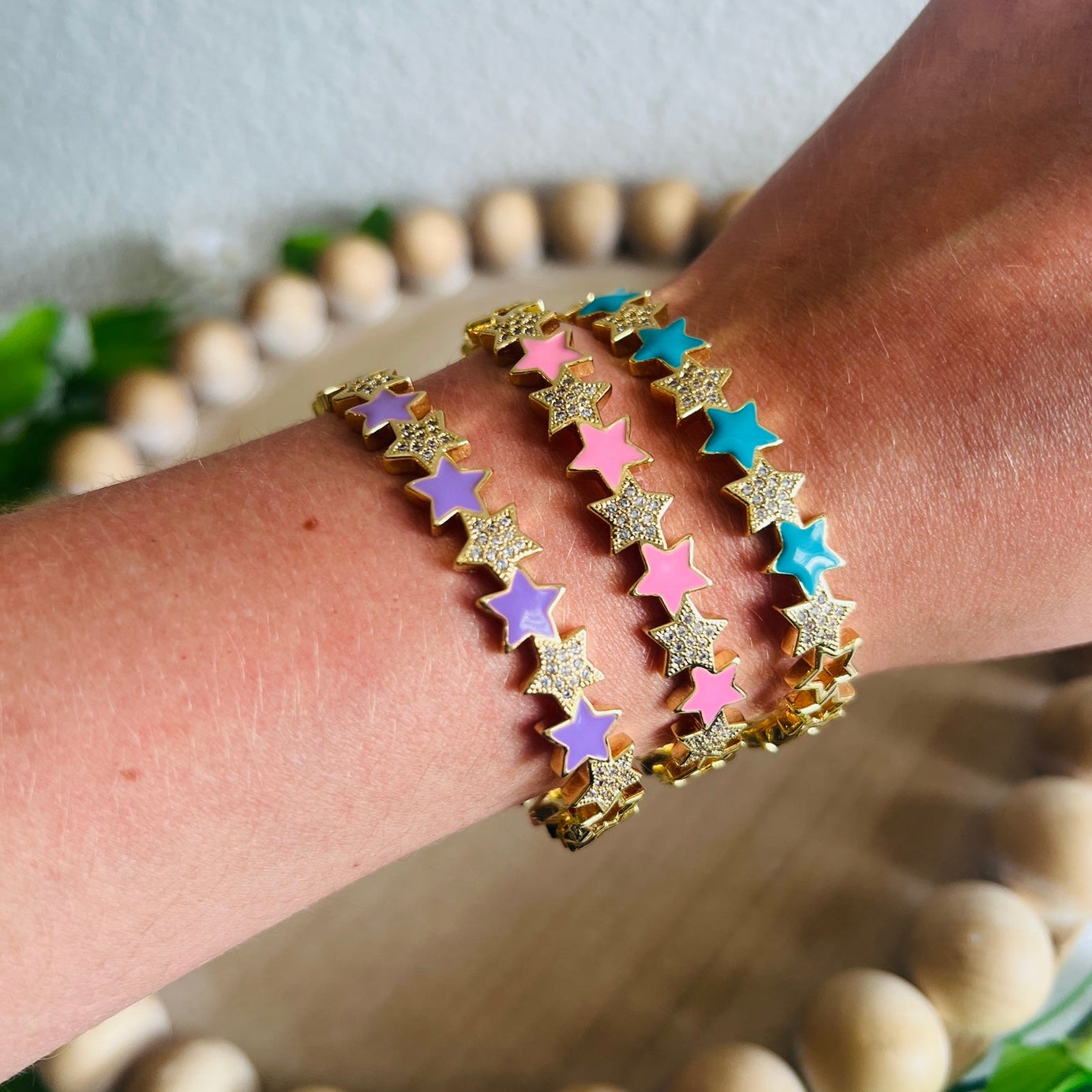 Plated Star Bling Cuff Bracelet - Dixie Rose