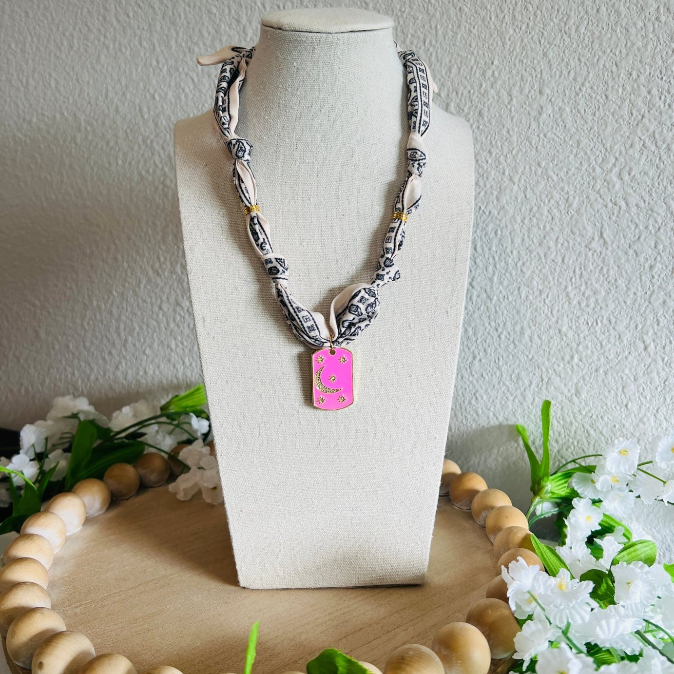 Rhinestone Moon Charm Necklace - Dixie Rose