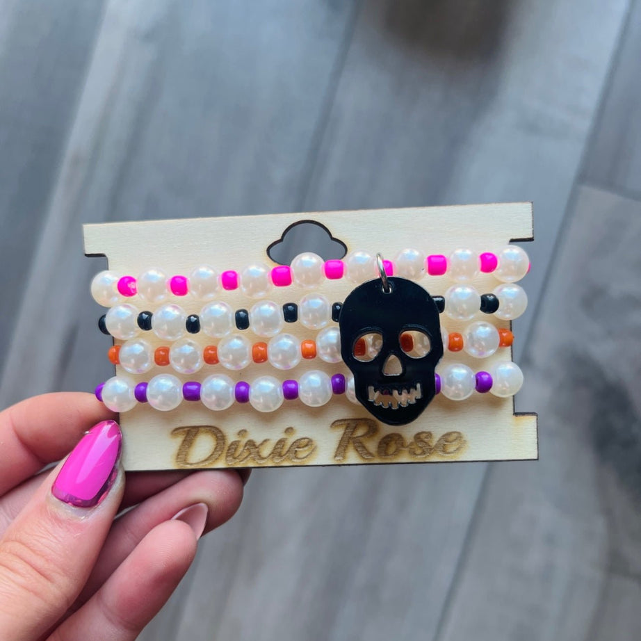 Skull Charm Bracelet Stack - Dixie Rose