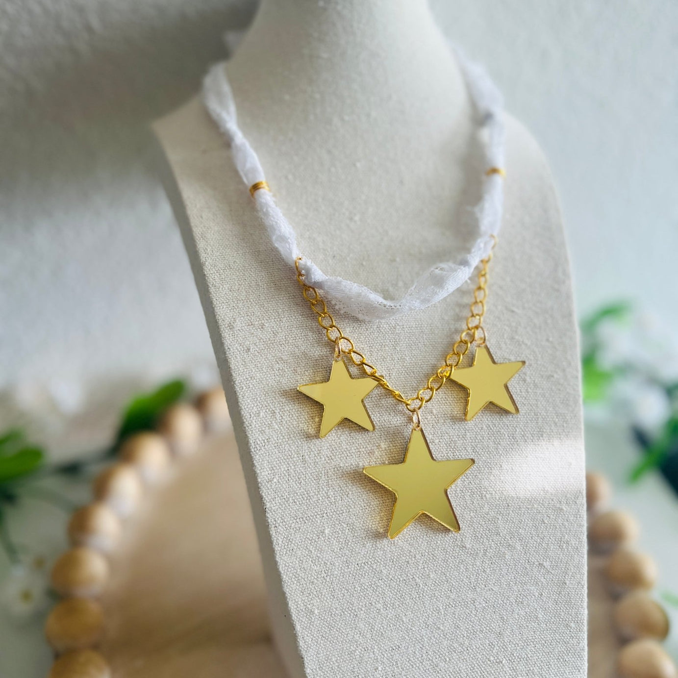 Triple Star Lace Layered Charm Necklace - Dixie Rose